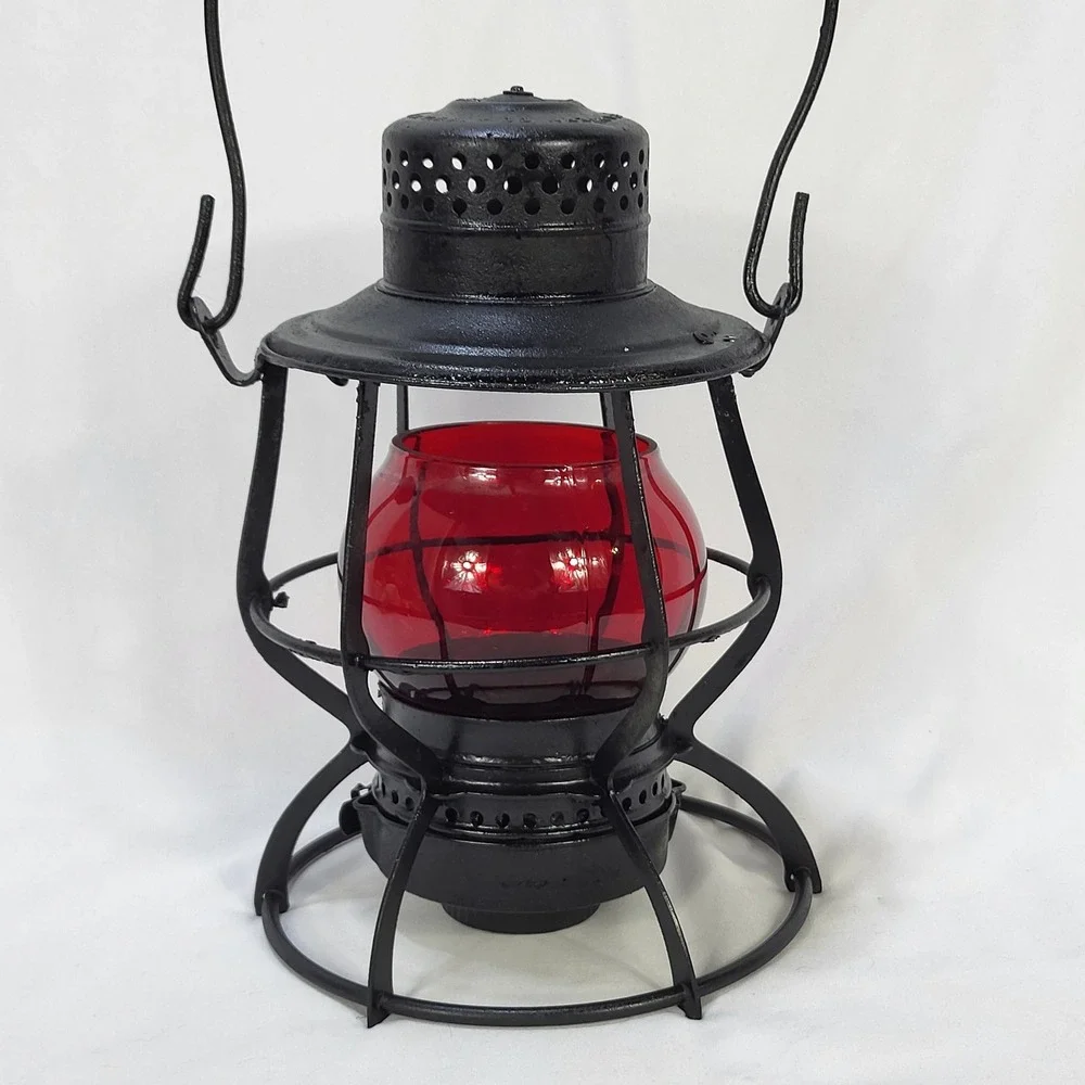 Keystone Lantern Co Philadelphia The Casey Railroad Lantern Red Globe Vintage